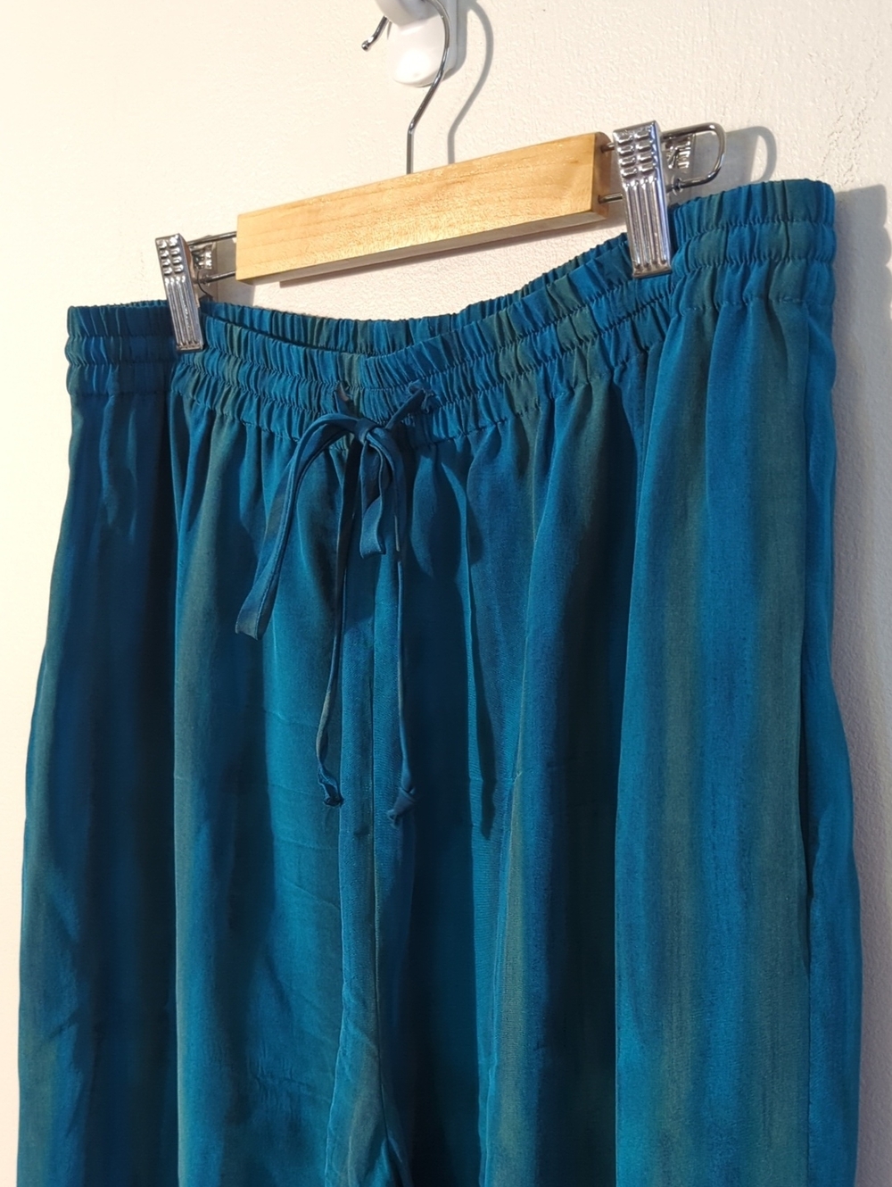 VINTAGE SILK drawstring wide-leg pants - size 10 - Picture 4 of 9